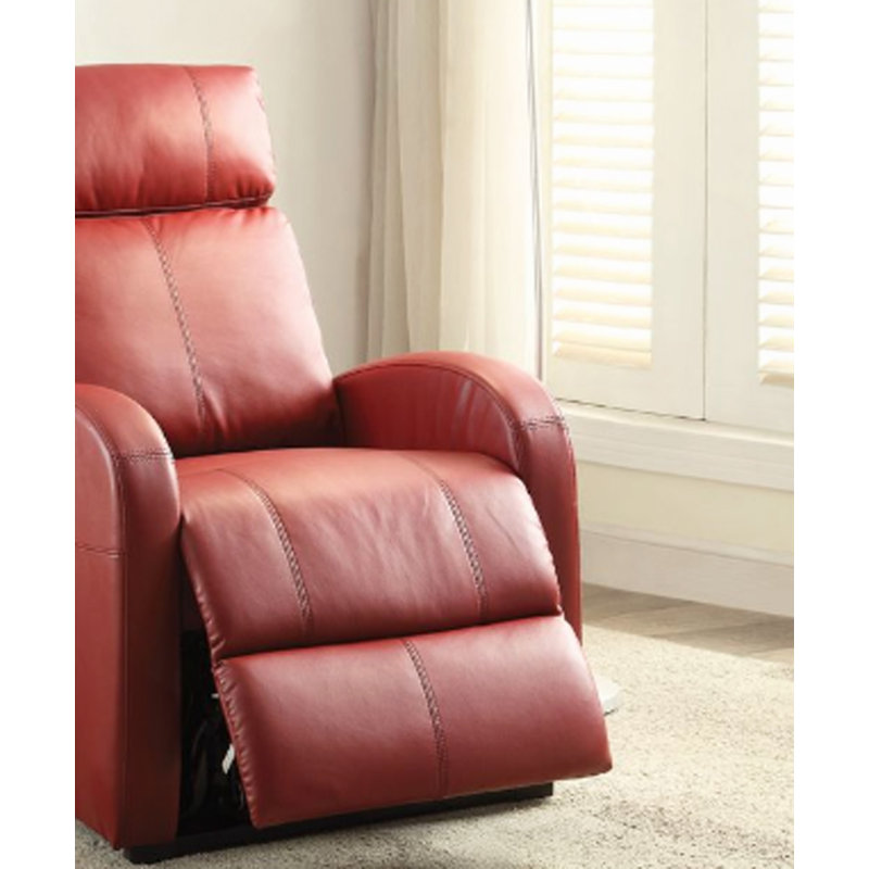 Fauteuil inclinable en polyuréthane avec lève-personne électrique, Rouge