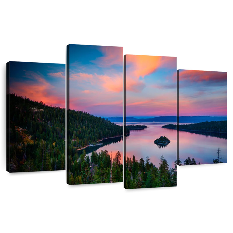 Alvord, lac Tahoe, ciel crépuscule, H 32 po x l 52 po