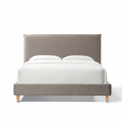 Gray Queen Size Upholstered Bed - Stable And Elegant With Modern Touch Contemporary Platform Structure