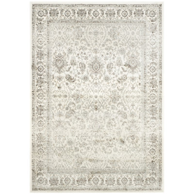 Setser Garden Viscose Oriental Rug in Beige/Grey