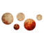 «Orange Chaos Collage III», ensemble d'art mural rond sur 5 collages abstraits