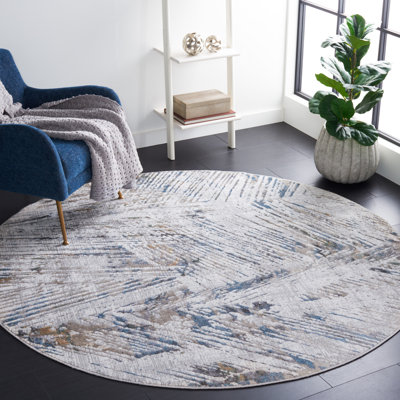 Wayde Abstract Gray/Blue Area Rug