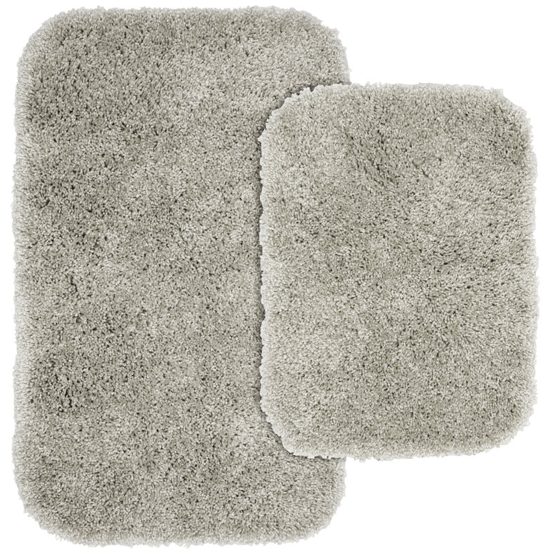 Treye Billie-Mae Nylon 2 Piece Bath Rug Set with Non-Slip Backing, Taupe