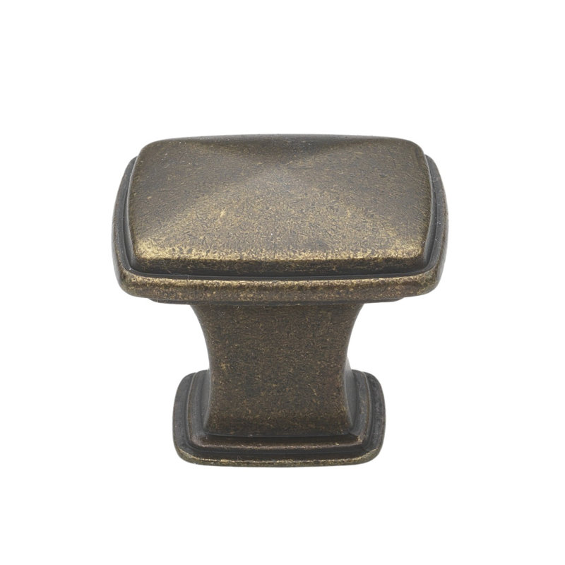 Deco 1 1/4" Length Square Knob Multipack, Antique Brass