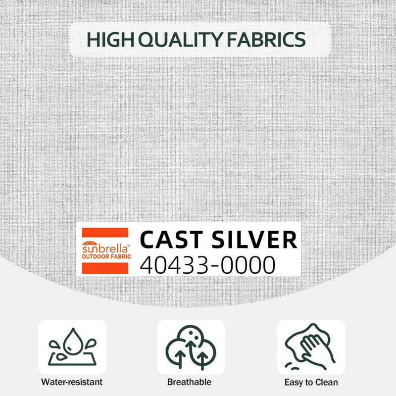 Chaise de patio pivotante à 360 ° en aluminium avec coussins Sunbrella (ensemble de 2), Blanc