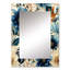 Caityln Boho blanc bleu fleurs d'hibiscus - miroir mural floral unique, miroir floral, art imprimé en métal-1324960652