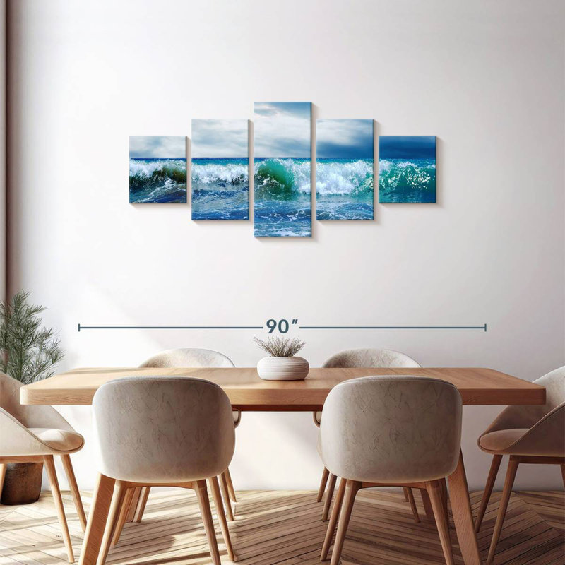 Paysage marin mousseux, H 30 po x l 68 po