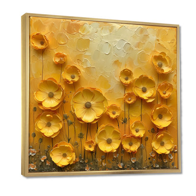 Yellow White Golden Hour Buttercups Field II - Buttercups Wall Art
