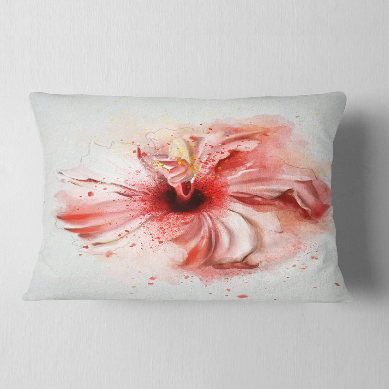 Coussin décoratif à imprimé floral rose