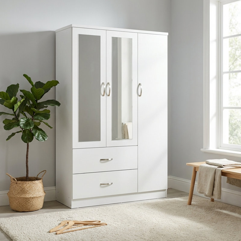 3 Door Manufactured Wood Wardrobe