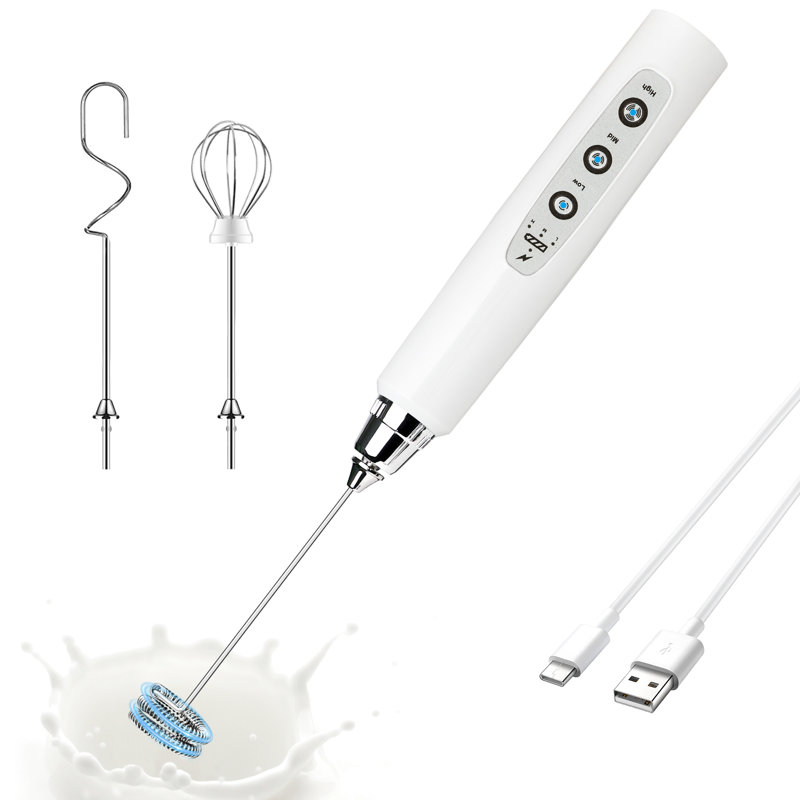 Stainless Steel Handheld Milk Frother White, White