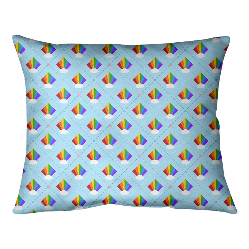 Housse de coussin carrée et insert Argyle, H 14 po x l 14 po, Bourre en polyester, Aqua / rouge / mauve