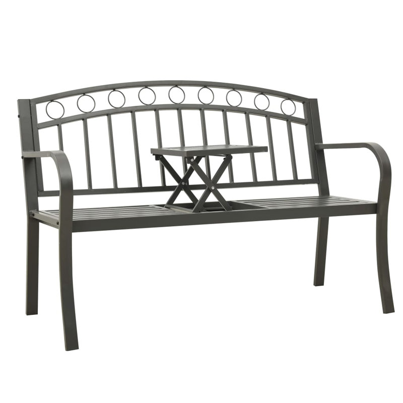 Banc de jardin en acier Brac, gris
