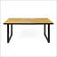 Table de salle à manger d'extérieur en bois d'acacia et fer de 70 pouces KYSTON, résistante aux éclaboussures et élégante pour les rassemblements modernes