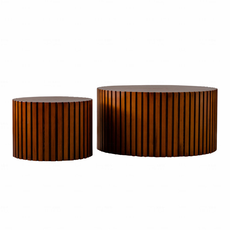 Table basse ronde en bois pour salon et petit espace