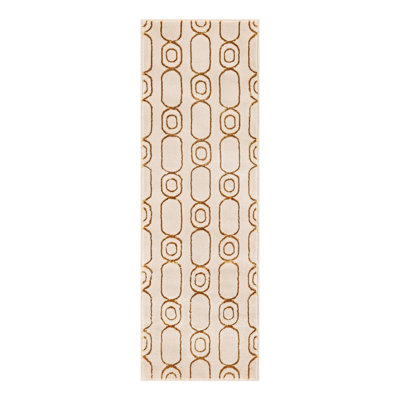 Latitude Run® Column Nikica Rug White and Gold