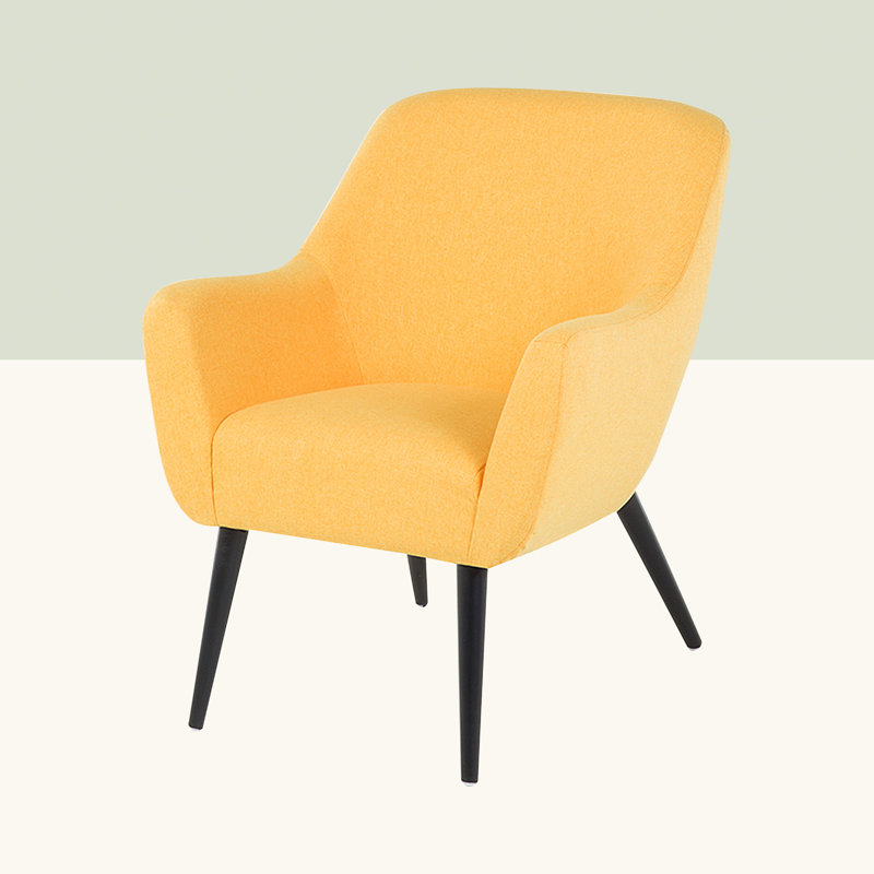 Desmond Upholstered Armchair, Yellow, Black