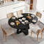 Table de salle à manger extensible 43,3 à 59 pouces avec tablette de rangement (noire)-2141239185