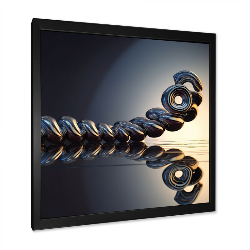 Quantum Entanglement Futuristic Bliss - Art abstrait sur toile, paysage abstrait, Cadre simple noir