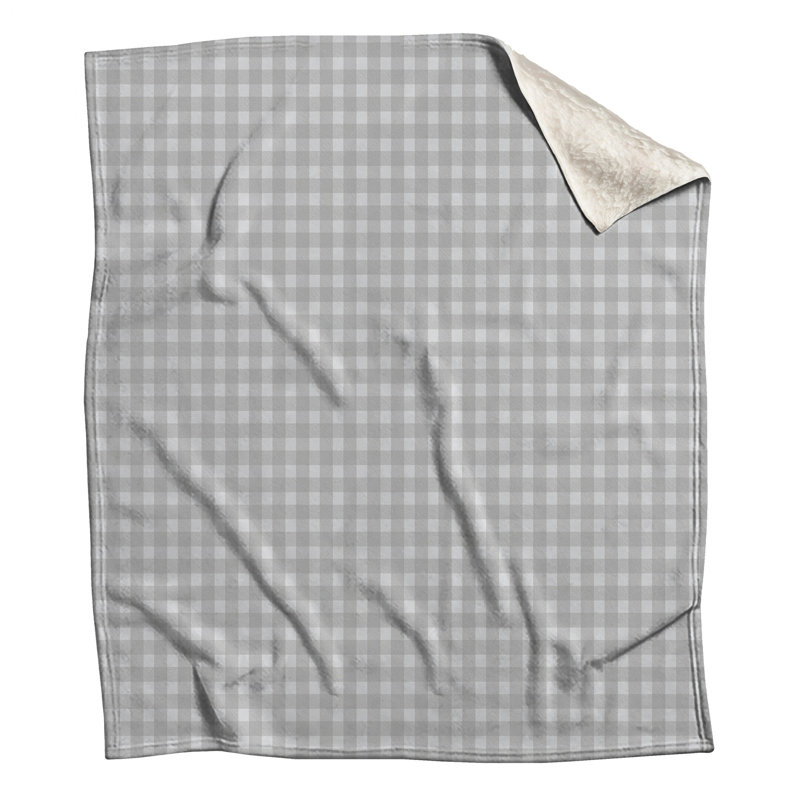 Gray Gingham Checkered Blankets, 50in W x 60in H