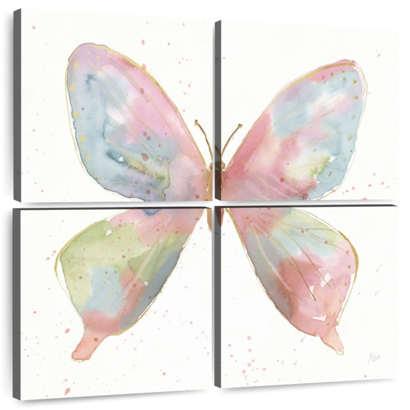Brampt, aquarelle, papillon et beauté I, H 57 po x l 57 po