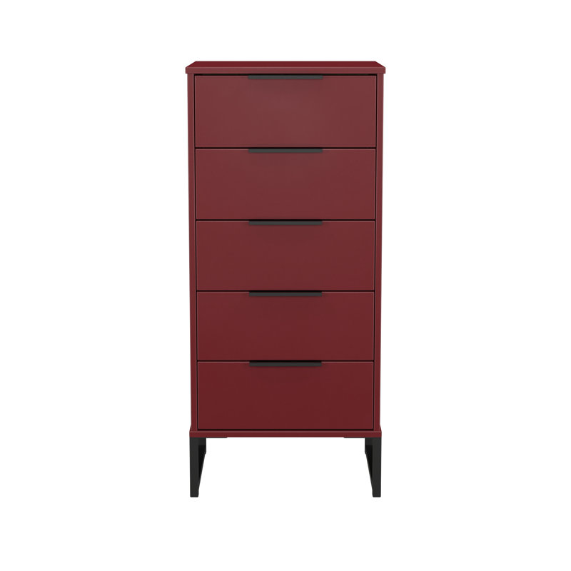 Peacham 45cm W Manufactured Wood Bedside Table, Red