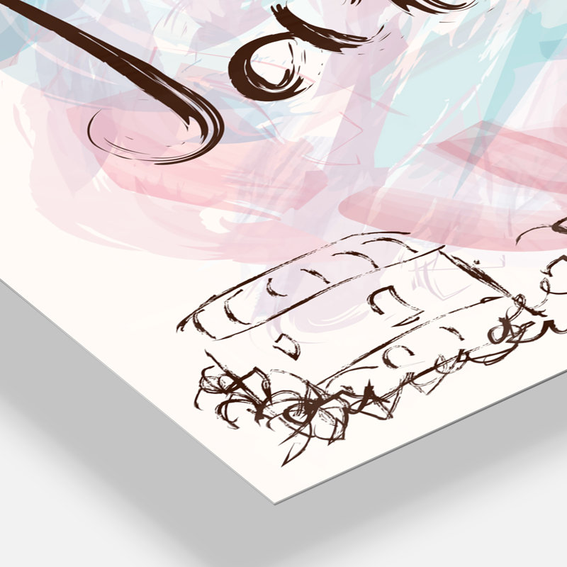 Illustration with Paris Eiffel Tower - Modern Wall Clock, 32" H x 24" W x 1" D