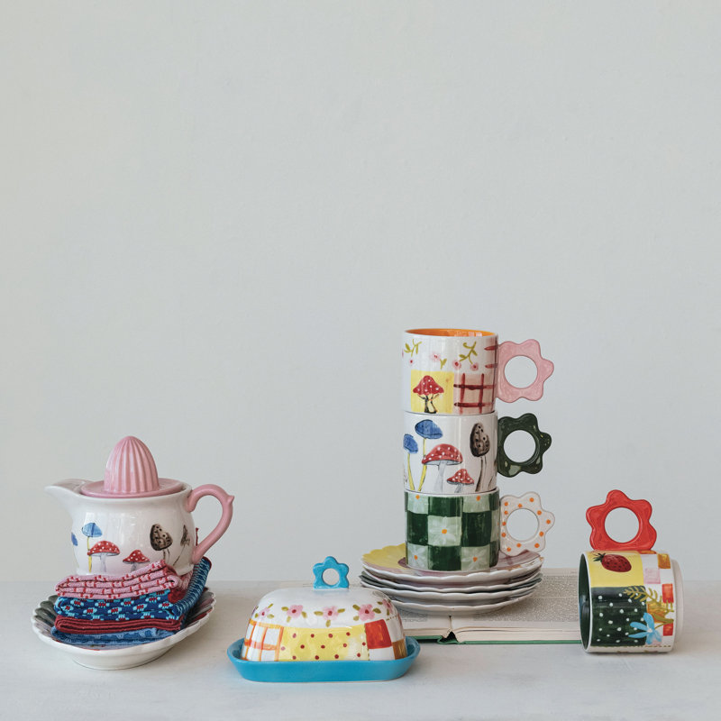 Floral Stoneware Mug
