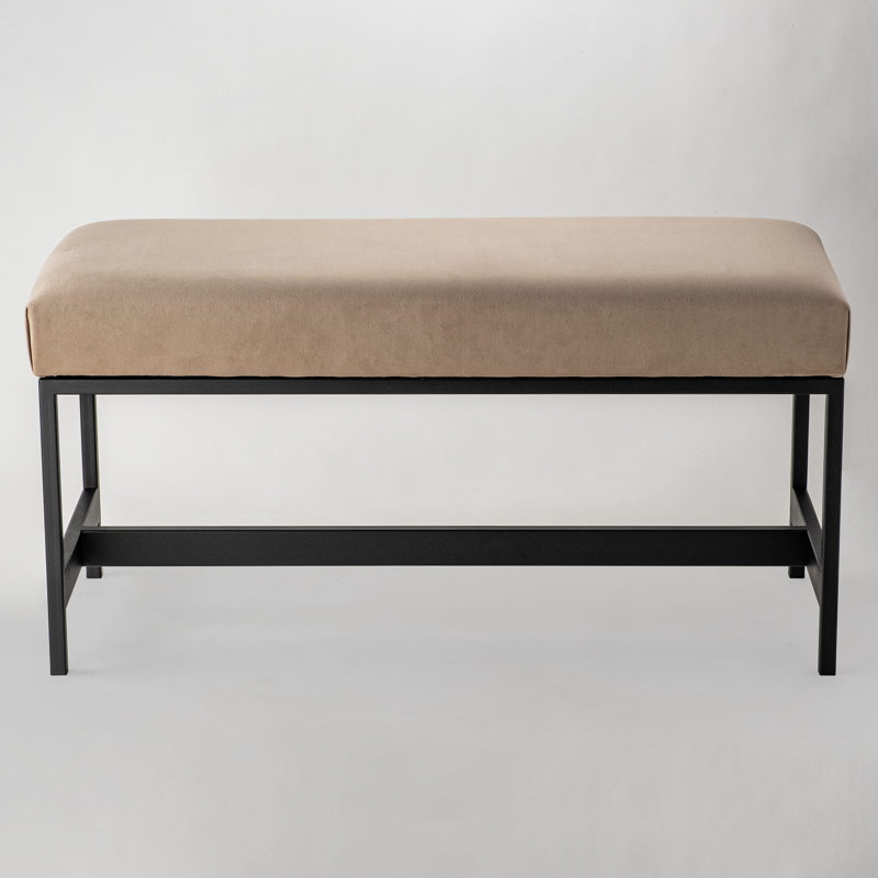 Evleen Velvet Upholstered Bench, H40 x W100 x D30cm