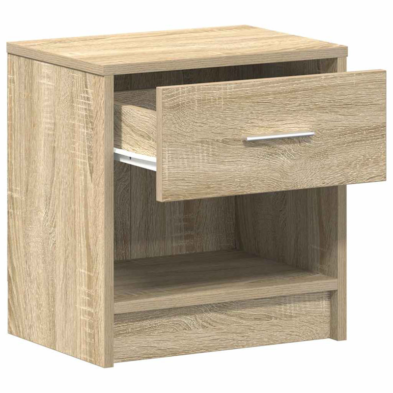Bedside Cabinets With Drawer, Sonoma Oak, 1