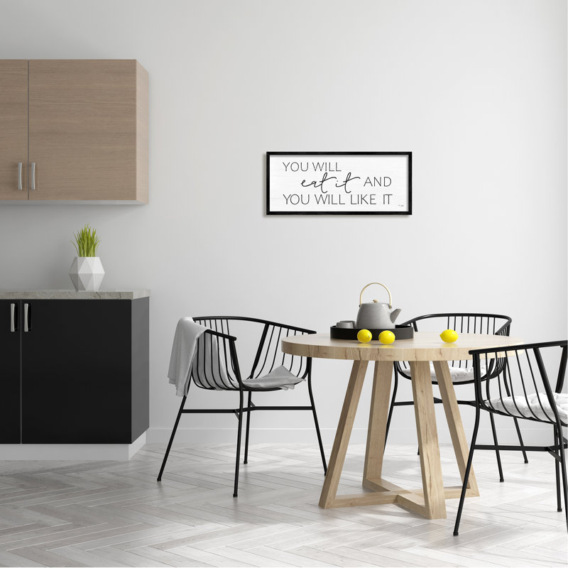 «Eat & Like It Rustic Kitchen», signe texturé de giclée par Jaxn, Giclée encadrée noir minuit, H 24 po x l 10 po x P 1,5 po