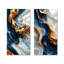 Géode abstraite dorée et bleue forme de marbre III III - ensemble d'art mural en marbre 2 pièces-2073655060-2073655064