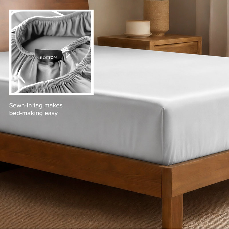 Rayon from Bamboo Fitted Sheet, King Fitted Sheet, Cloud Grey