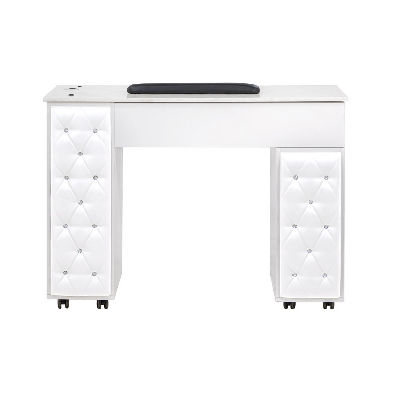 Organisateur de maquillage en bois, Blanc