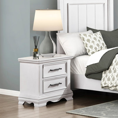 Charming 2-Drawer Nightstand, Bedside Table