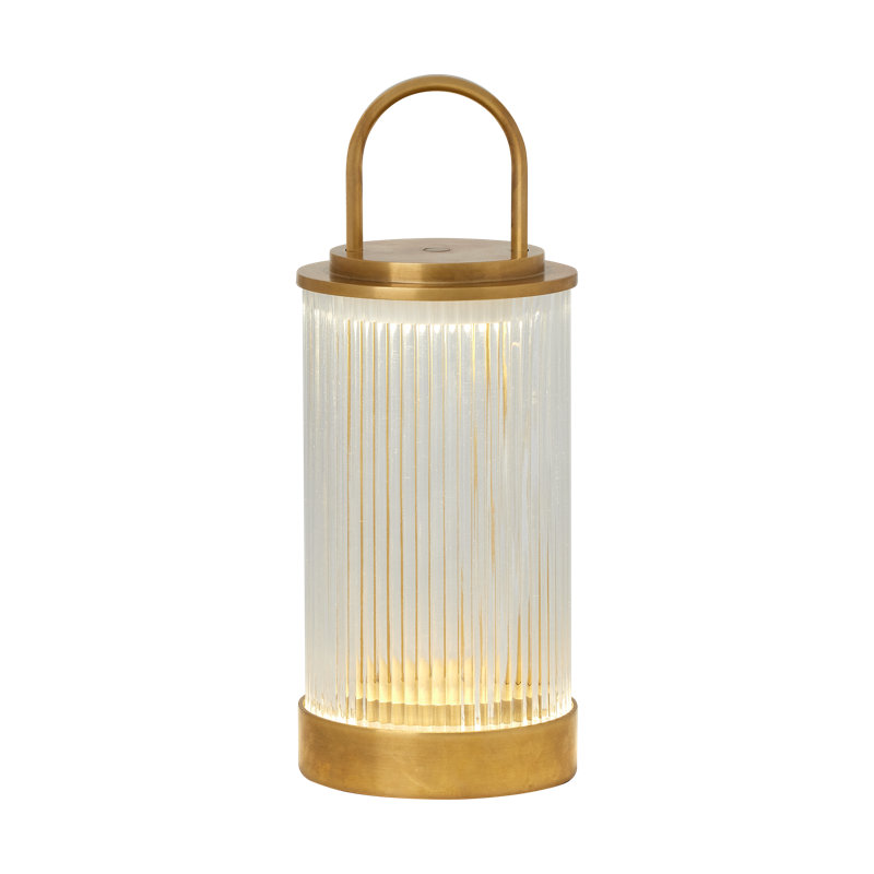 Tawa Accent Rechargeable Table Lamp, Natural Brass