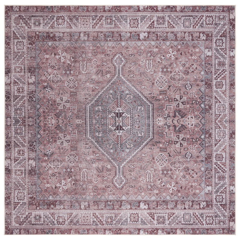 Tapis oriental rouille / beige oriental, Carré 6 pi