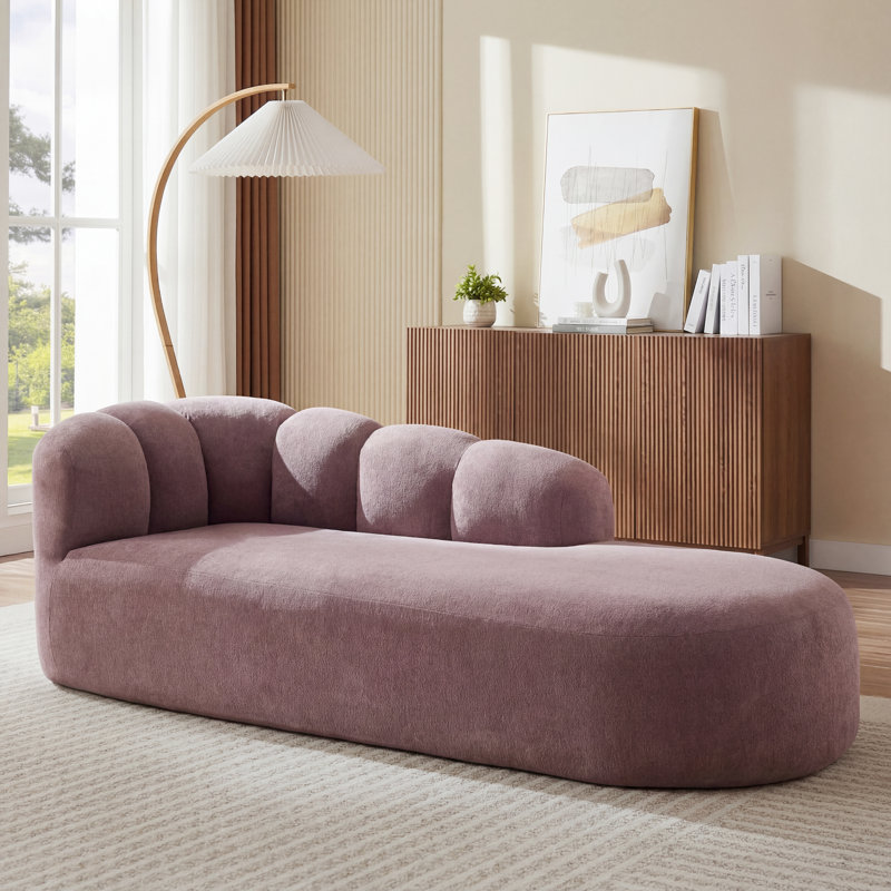 Chaise longue rembourrée Airella, Mauve frêne