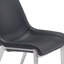 Ensemble de deux chaises d'appoint de salle à manger rembourrées en similicuir noir et argent-349567854-349567852