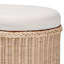 Banc de rangement en rotin avec couvercle relevable rembourré - Commode de style bohème côtier pour l'organisation de la chambre à coucher, du vestibule ou du salon