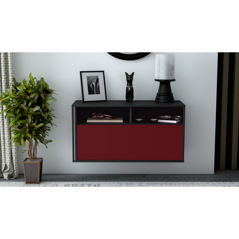 Loyne TV Stand, Black/Red