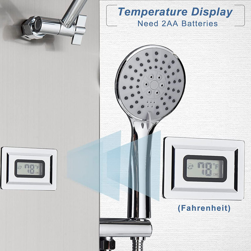 45'' Shower Panel with Adjustable Shower Head, Brushed Nickel