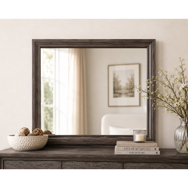 Miroir rectangulaire en bois Ghugas
