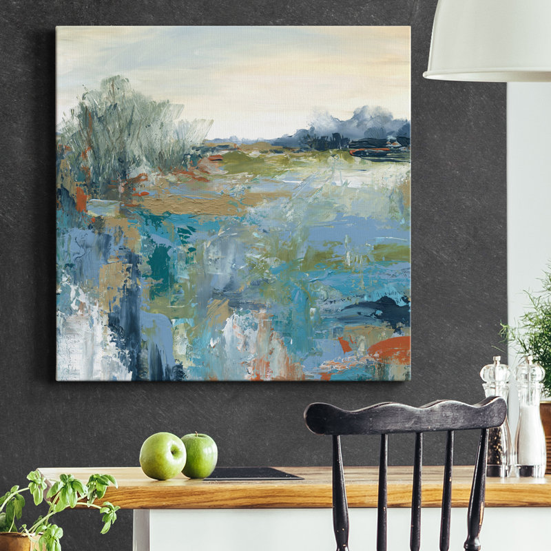 Toile tendue avec châssis Energetic Earth - Premium - prête à être accrochée, H 40 po x l 40 po x P 1 po