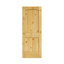 Porte en bois massif 80 po à 2 panneaux sans finition