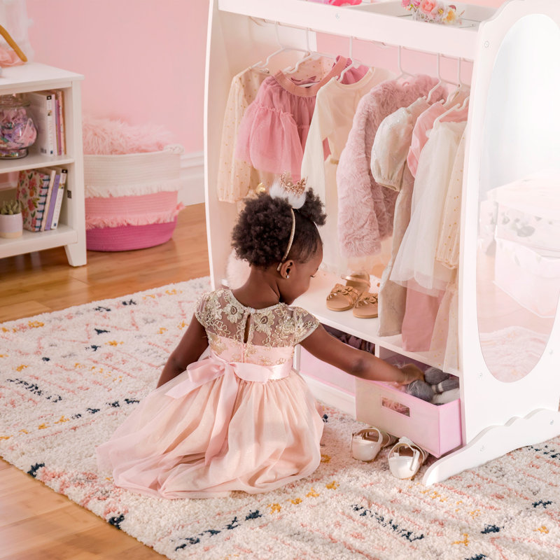 kids dress up clothes Children's wardrobe, clothing rack – Sweet HOME from wood Bottom shelf provides the perfect place for shoes UTEX Kids Dress up Storage