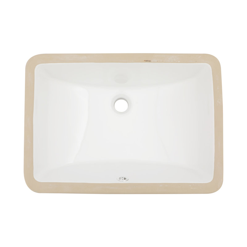 APRESSHUI 14'' Ceramic Rectangular Bathroom Sink with Overflow