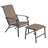2-piece Patio All-weather PVC-coated polyester Lounge Chair With Ottoman, Brown