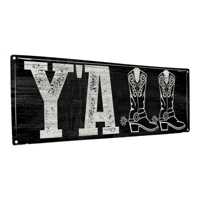 " Y'all Boots Metal Sign "