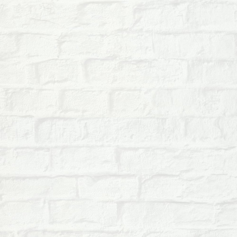 The Loft Collection Brick Effect Wallpaper Roll, White